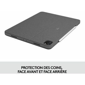 Logitech Combo Touch iPad Pro - Tablet toetsenbord AZERTY - 12.9 inch - Grijs