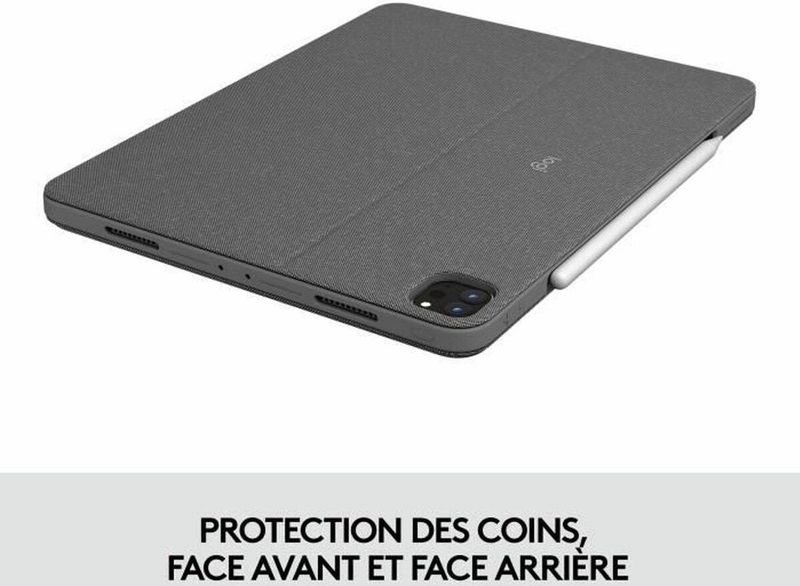 Logitech Combo Touch iPad Pro - Tablet toetsenbord AZERTY - 12.9 inch - Grijs
