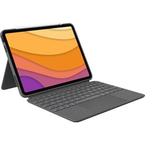 Logitech Combo Touch iPad Air (4e en 5e gen - 2020, 2022) hoes met toetsenbord - Afneembaar, verlicht toetsenbord, Click-Anywhere-trackpad, Smart Connector, Frans AZERTY indeling - Grijs