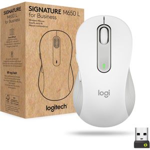 Logitech Signature M650 Medium Off-White Wireless Maus für die rechte Hand (for Business)