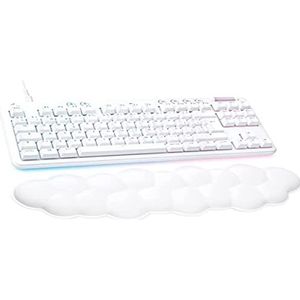 Logitech G G713 Gaming-toetsenbord met kabel, LIGHTSYNC RGB, touch-schakelaar (GX bruin) en polssteun, compatibel met PC en Mac, mistwit