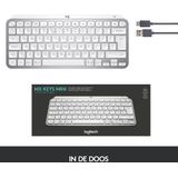 Logitech MX Keys Mini Kabellose Tastatur, Kompakt, Bluetooth, Hintergrundbeleuchtung, USB-C, Kompatibel mit Apple macOS, iOS, Windows, Linux, Android, Metallgehäuse - Pale Grey