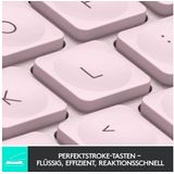 Logitech MX Keys Mini Kabellose Tastatur, Kompakt, Bluetooth, Hintergrundbeleuchtung, USB-C, Kompatibel mit Apple macOS, iOS, Windows, Linux, Android, Metallgehäuse - Rosa