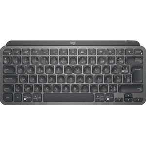 Logitech MX Keys Minimalistisch toetsenbord, verlicht, compact, Bluetooth, achtergrondverlichting, USB-C, compatibel met Apple MacOS, iOS, Windows, Linux, Android, metalen constructie, donkergrijs