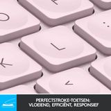 Logitech - MX KEYS mini - Draadloos Bluetooth Toetsenbord - Roze