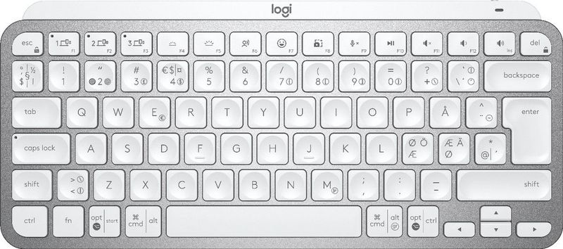 LOGITECH MX Keys Mini Office keyboard backlit Bluetooth QWERTY Nordic Danish/Finnish/Norwegian/Swedish pale grey (PAN)