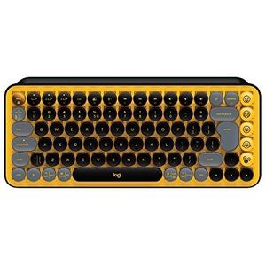 LOGITECH POP Keys Wireless Mechanical Keyboard With Emoji Keys - BLAST YELLOW INTNL UK