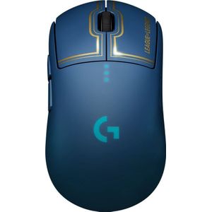 Logitech G PRO Draadloze Gaming Muis - LIGHTSPEED, HERO 25K Sensor, 25.600 DPI, RGB, 4-8 Aanpasbare Knoppen,Tweehandig, Officiële League of Legends Editie - Blauw