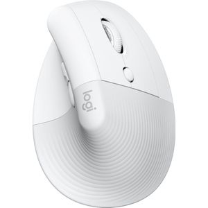 Logitech Lift Vertical Ergonomic Mouse Ergonomische muis Bluetooth, Radiografisch Optisch Wit 6 Toetsen 4000 dpi Ergonomisch