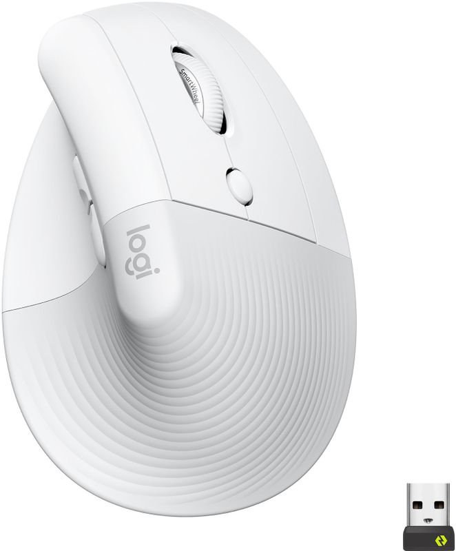 Logitech Lift - Verticale ergonomische muis - Rechtshandig - Wit
