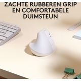 Logitech - Lift - Draadloze Muis - Wit - Ergonomisch Ontwerp