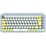 Logitech POP Keys Mechanische kabellose Tastatur mit anpassbaren Emoji-Tasten, US QWERTY-Layout - Grün/Lila