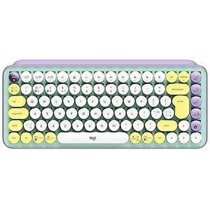 Logitech POP Keys Mechanische kabellose Tastatur mit anpassbaren Emoji-Tasten, US QWERTY-Layout - Grün/Lila