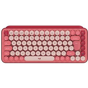 Logitech POP Keys Draadloos mechanisch toetsenbord met aanpasbare emoji-toetsen, Scandinavische QWERTY-lay-out, roze