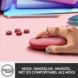 Logitech POP-muis, draadloze muis met emoji's, personaliseerbaar, SilentTouch-technologie, nauwkeurig scrollen, compact design, Bluetooth, USB, meerdere apparaten, compatibel met OS - Heartbreaker