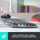 Logitech MX Mechanical - Draadloos mechanisch toetsenbord - Tactile - QWERTY ISO - Grijs