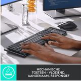 Logitech MX Mechanical - Draadloos mechanisch toetsenbord - Tactile - QWERTY ISO - Grijs