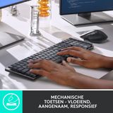 Logitech - MX Mechanical - Draadloos Mechanisch Toetsenbord - Grijs - Tactile - QWERTY ISO