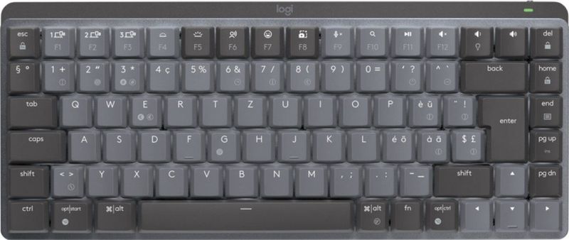 Logitech MX Mini Mechanical toetsenbord RF-draadloos + Bluetooth QWERTZ Zwitsers Grafiet, Grijs