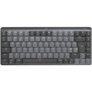 Logitech MX Mini-toetsenbord, mechanisch, draadloos, stil, achtergrondverlichting, Bluetooth, USB-C, MacOS, Windows, Linux, iOS, Android, metaal, QWERTY UK Engelse lay-out - grijs