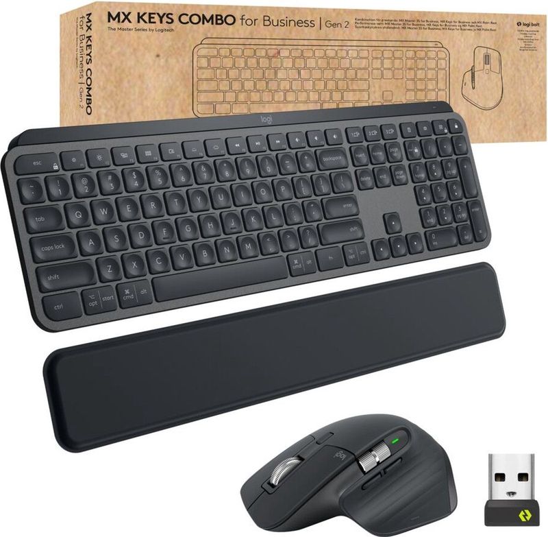 Logitech MX Keys combo for Business Gen 2 toetsenbord Inclusief muis RF-draadloos + Bluetooth QWERTY UK International Grafiet