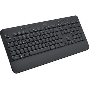 Logitech Signature K650 Comfort Draadloos toetsenbord met polssteun BLE Bluetooth/Logi Bolt USB-ontvanger, Soft Touch-toetsenbord, PC/Windows/Mac, QWERTZ Duits grijs
