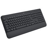 Logitech Signature K650 Comfort Draadloos Toetsenbord met Polssteun en Numpad, Bluetooth BLE of Logi Bolt USB-Ontvanger, Diepe Toetsen, Compatibel met de Meeste OS: PC/Windows/Mac - Zwart