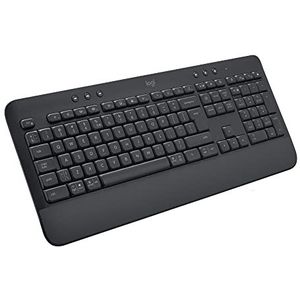 Logitech Signature K650, ergonomisch draadloos toetsenbord met polssteun, BLE Bluetooth, USB Logi Bolt, stille toetsen, cijferblok, compatibel met pc/Windows/Mac, Frans AZERTY - grijs