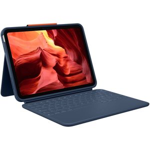 Logitech - Rugged Combo 4 - Beschermhoes voor iPad - Blauw - Frans AZERTY-toetsenbord