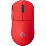 Logitech G Pro X Superlight Draadloze gamingmuis, ultralicht, 63 g, Hero 25 K sensor, 25.600 dpi, 5 programmeerbare toetsen, lange batterijduur, geïntegreerd geheugen, PC/Mac - rood