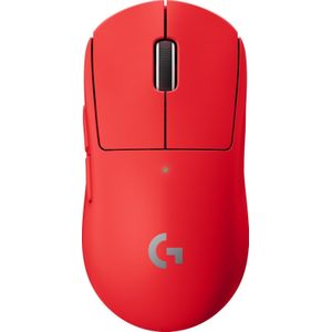 Logitech G Pro X Superlight Draadloze gamingmuis, ultralicht, 63 g, Hero 25 K sensor, 25.600 dpi, 5 programmeerbare toetsen, lange batterijduur, geïntegreerd geheugen, PC/Mac - rood