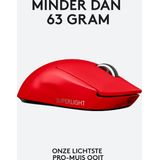 Logitech G Pro X Superlight Draadloze Gaming Muis Rood