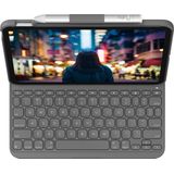 Logitech Slim Folio Tastatur-Case für iPad (10. Generation und A16) mit integrierter kabelloser Bluetooth-Tastatur, Deutsches QWERTZ-Layout - Graphit