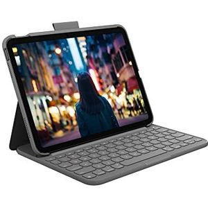 Logitech iPad-toetsenbordcase (10e generatie) | Slim Folio met geïntegreerd draadloos toetsenbord (Graphite) - Pan Nordic Layout