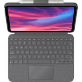 Logitech Combo Touch Case mit abnehmbarer Tastatur für iPad (10. Generation und A16), großem Präzisions-Trackpad, hintergrundbeleuchteter Tastatur in Standardgröße, Smart Connector, DEU QWERTZ- Grau