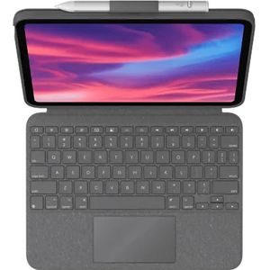 Logitech Combo Touch Afneembare toetsenbordhoes voor iPad (10e generatie) met precisie-touchpad, achtergrondverlichting in standaardformaat en Smart Connector-technologie, Frans AZERTY, grijs