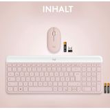 Logitech MK470 Slim Combo Kabelloses Tastatur-Maus-Set - Modernes, kompaktes Layout, Extrem leiser, 2,4-GHz-USB-Empfänger, Plug-n'Play-Konnektivität, Kompatibel mit Windows, Deutsches QWERTZ - Rosa