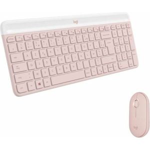 Logitech MK470 - Draadloos Toetsenbord en Muis - Roze - AZERTY