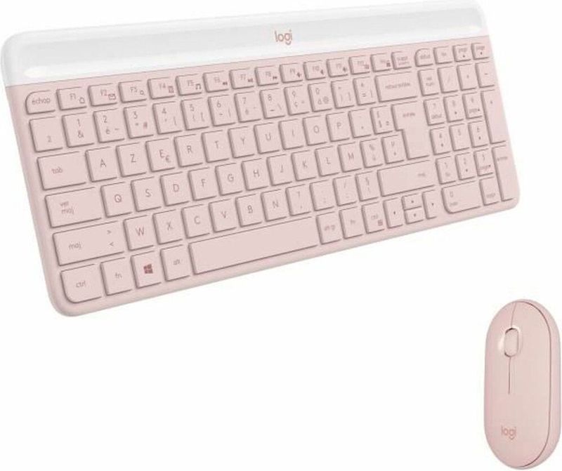 Logitech MK470 - Draadloos Toetsenbord en Muis - Roze - AZERTY