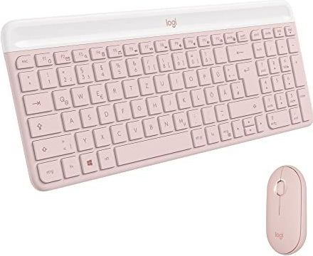 Logitech MK470 - Draadloos Toetsenbord en Muis - Roze - AZERTY