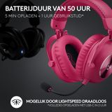 Logitech G PRO X 2 LIGHTSPEED Headset - Bedraad en Draadloos - Magenta