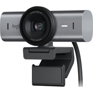 Logitech MX Brio 4K Ultra HD webcam voor samenwerking en streaming, 1080p tot 60 IPS, 2 microfoons met ruisonderdrukking, Show Mode, USB-C, webcamcache, Microsoft Teams, Zoom, Google Meet - grafiet