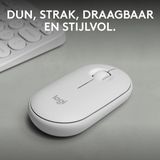 Logitech - Pebble Mouse 2 M350s - Draadloze Muis - Wit - Gerecycled Plastic