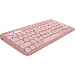 Logitech Pebble Keys 2 K380s, Multi-Device Draadloos Bluetooth-toetsenbord, snelkoppelingen, dun en draagbaar, Easy-Switch voor Windows, macOS, iPadOS, Android, ChromeOS, US QWERTY indeling - Roze