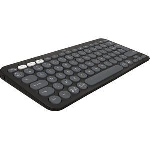 Logitech Pebble Keys 2 K380s draadloos Bluetooth-toetsenbord met meerdere apparaten, aanpasbare shortcuts, dun en draagbaar, Easy-Switch voor Windows/MacOS/iPadOS/Android/ChromeOS - grafiet, FR