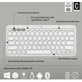 Logitech - Pebble Keys 2 K380s - Draadloos Toetsenbord - Bluetooth - Wit
