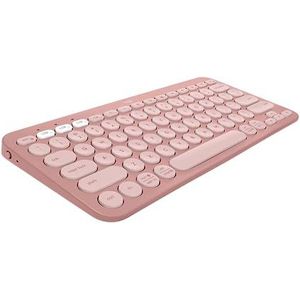 Logitech Pebble Keys 2 K380s, Multi-Device Bluetooth Wireless Keyboard with Customisable Shortcuts,Slim and Portable, Easy-Switch for Windows/macOS/iPadOS/Android/Chrome OS, QWERTY UK Layout, Rose