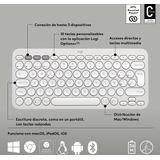 Logitech Pebble Keys 2 K380s toetsenbord RF-draadloos + Bluetooth QWERTY Spaans Wit