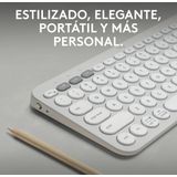 Logitech Pebble Keys 2 K380s toetsenbord RF-draadloos + Bluetooth QWERTY Spaans Wit