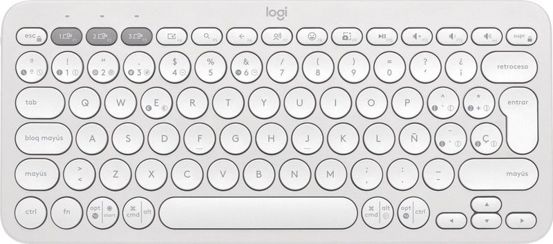 Logitech Pebble Keys 2 K380s toetsenbord RF-draadloos + Bluetooth QWERTY Spaans Wit